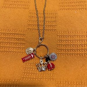 Talbots Long London England British Charm Necklace Unionjack UK Queen Royal
